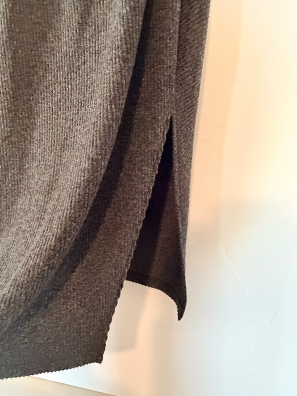 Nation LTD Grey Ruched Midi Dress Long Sleeve Minimalist Body Skimming - Picture 5 of 6